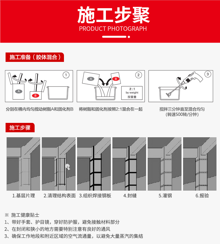 灌注膠的施工方法