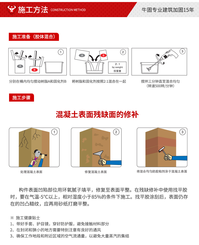 碳纖維找平膠施工方法